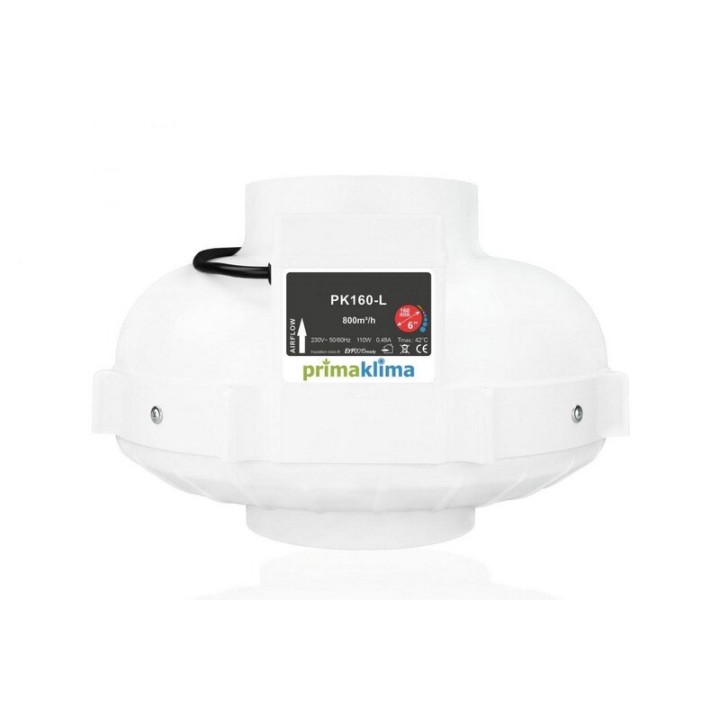 Prima Klima 800m³/h Ø160mm extracteur idéal 1.5m² HPS 600W | Extracteurs