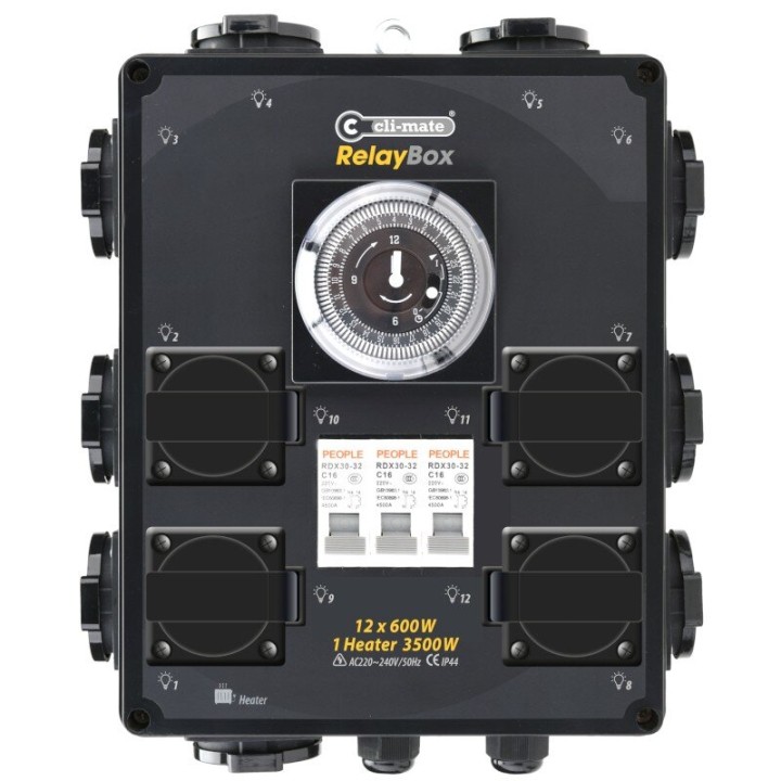 Cli-Mate Timer Relay 12 allemand 12x600W 3 entrées pro | Accessoires Electrique